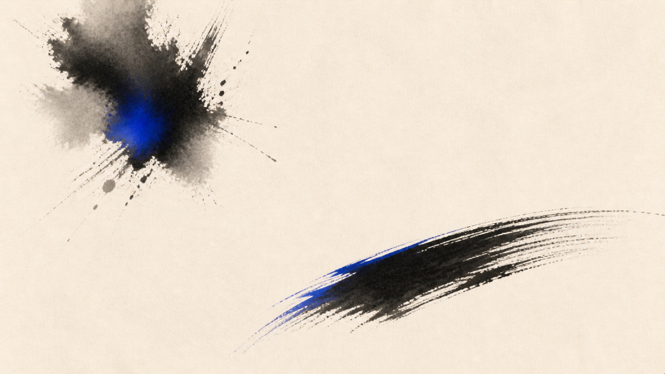 A cobalt action emerges from a field of black ink as a clear operational signal
